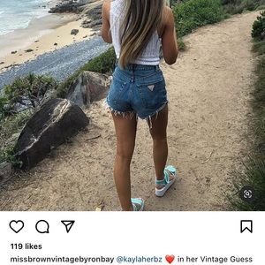 guess high waisted denim shorts